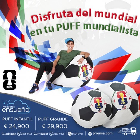 COJIN PUFF BOLA (MUNDIAL) y COJIN PUFF BOLA INFANTIL (MUNDIAL)