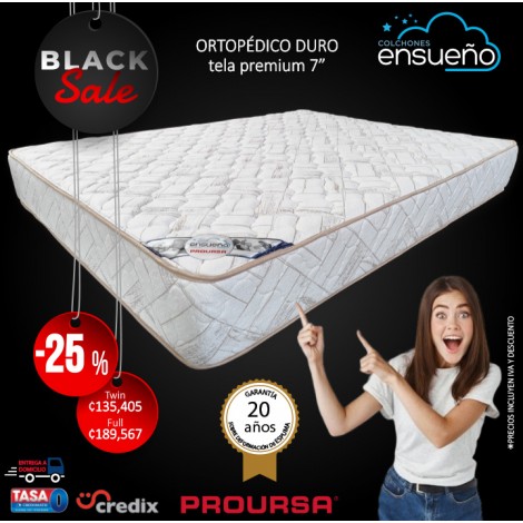 Colchón 7" Ortopédico DURO / Tela Premium